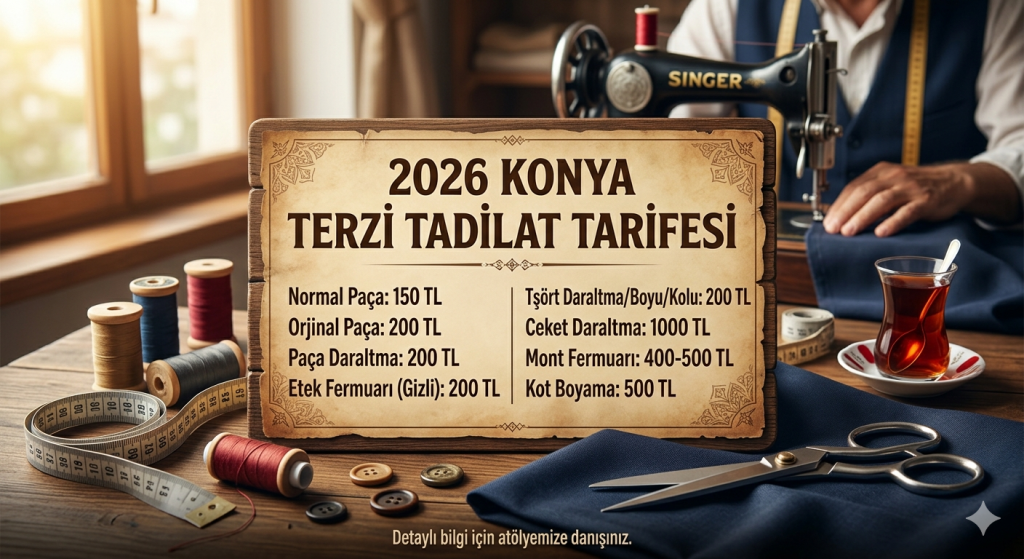 2026 Konya Terzi Fiyat listesi